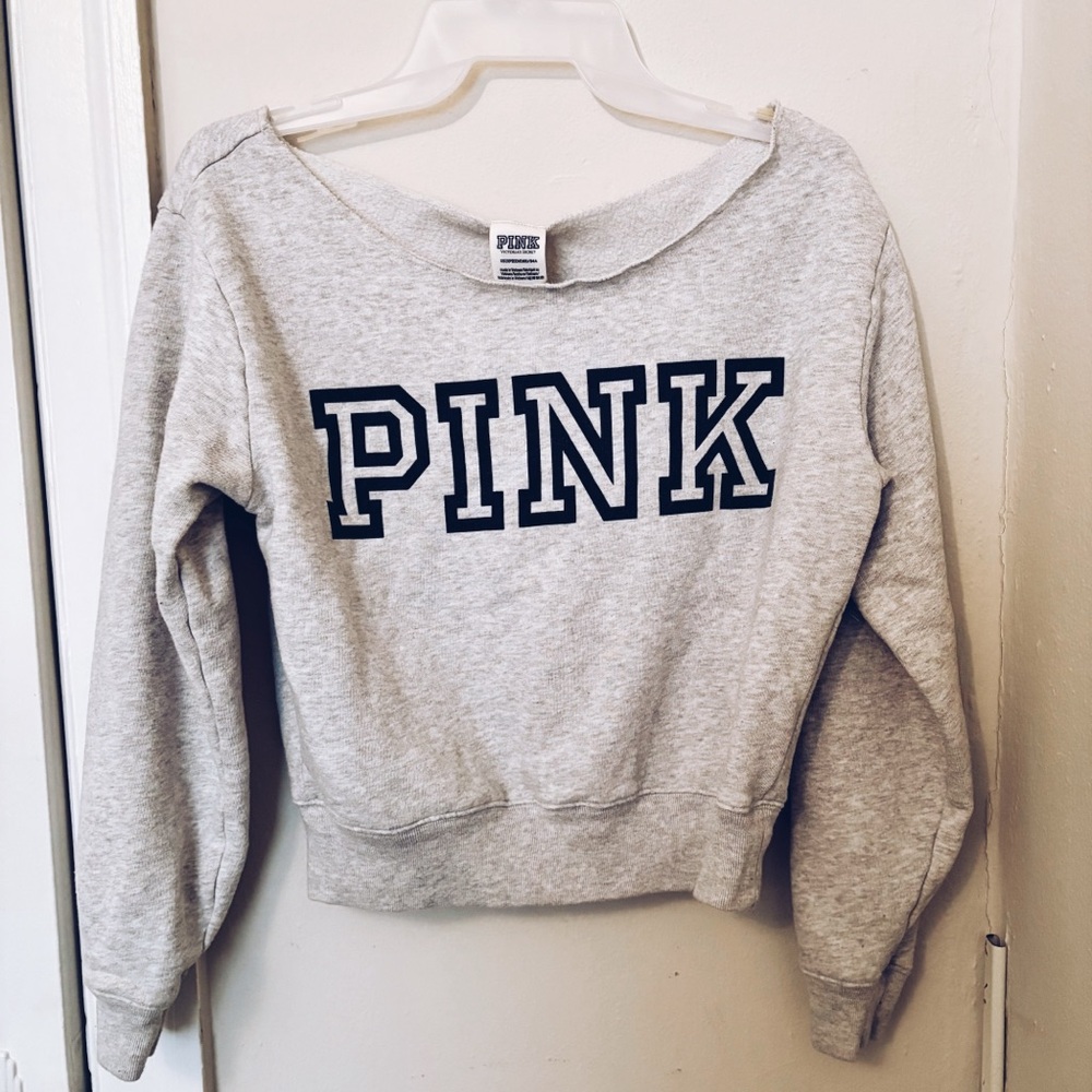Victoria's Secret PINK Campus Fleece Off-The-Shoulder Sweatshirt